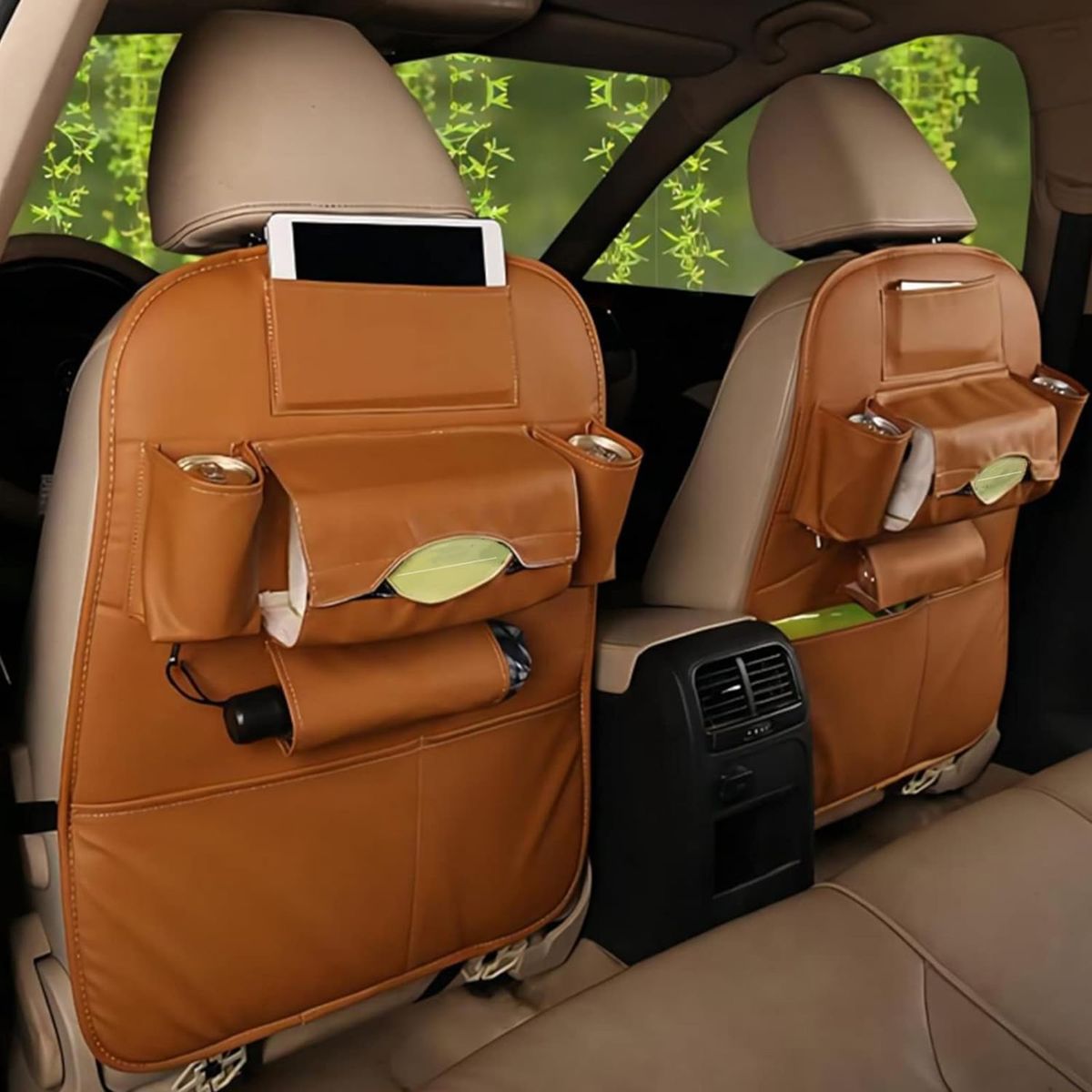 WELDMON - Paquete de 2 Organizador Auto Asiento De Cuero