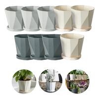 9 Pcs Macetas De Plastico Con Separador De Agua Tricolor
