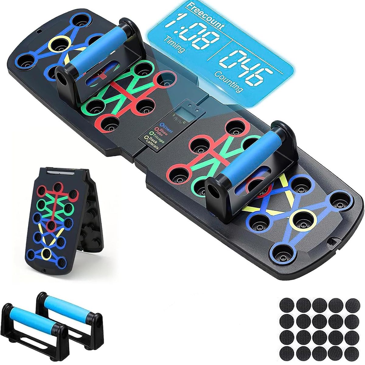 KUANGYE - Kit Soportes Lagartijas Tabla Push Up Board Barras Fitness