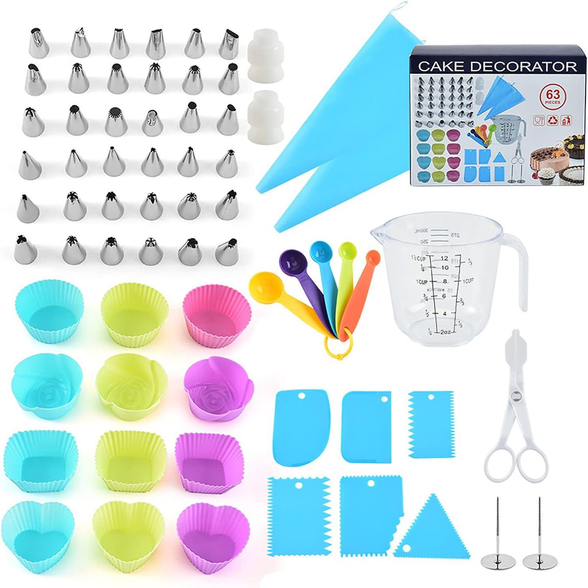 WELDMON - Set De Decoración De Tortas Y Reposteria 63 Piezas