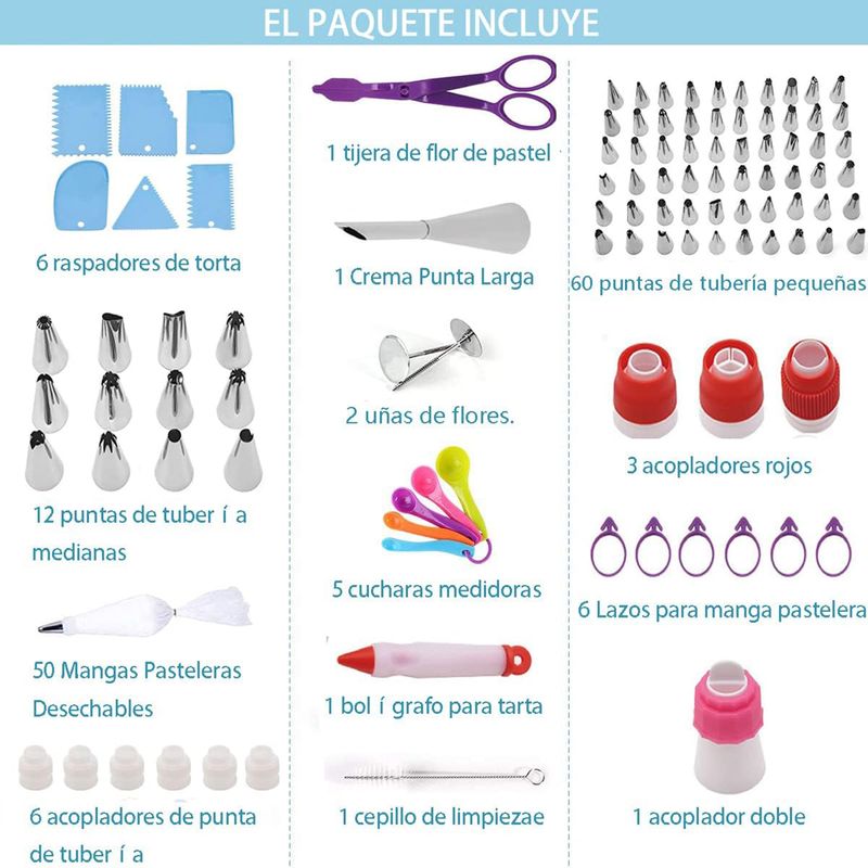 WELDMON - Set De Decoración De Tortas Y Reposteria 102 Piezas