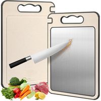 Tabla De Cortar Doble Cara Acero Inoxidable 30x46cm Cocina