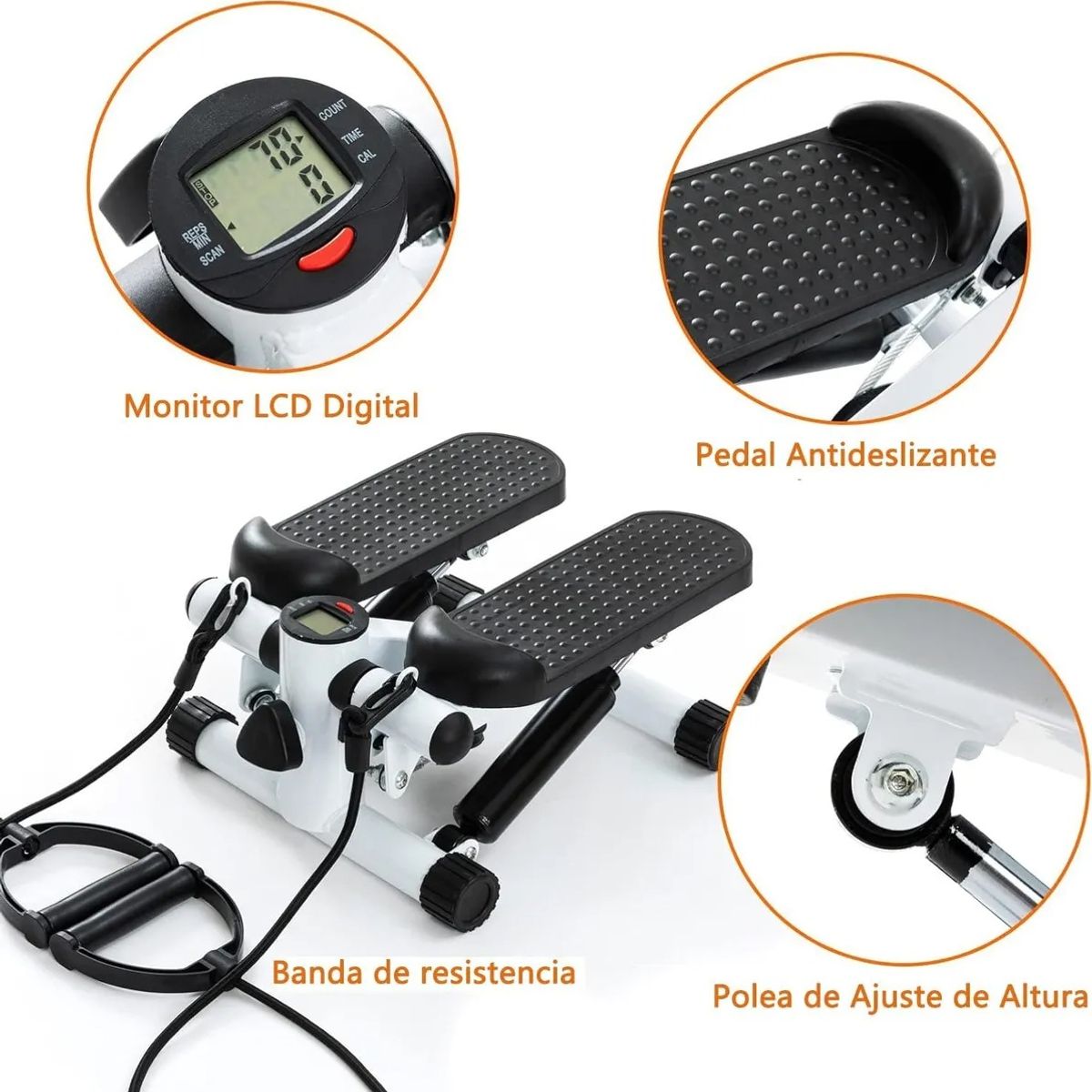 EVERSO - Mini Maquina Escaladora Ejercicios Stepper Bandas Elásticas