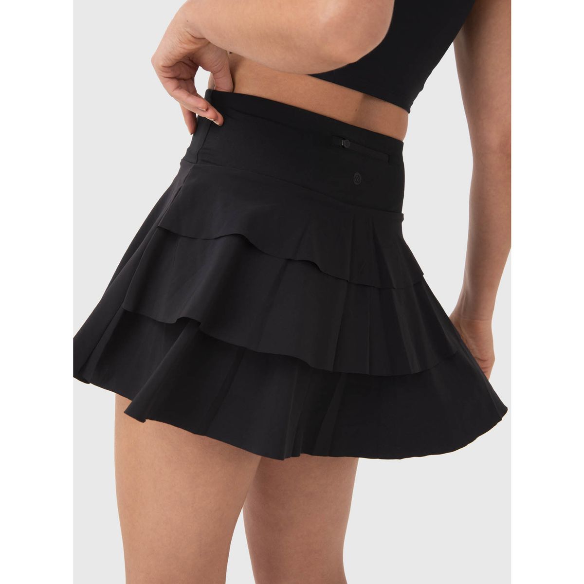 BSOUL - Falda Mujer Woven Pleated Negra BSOUL