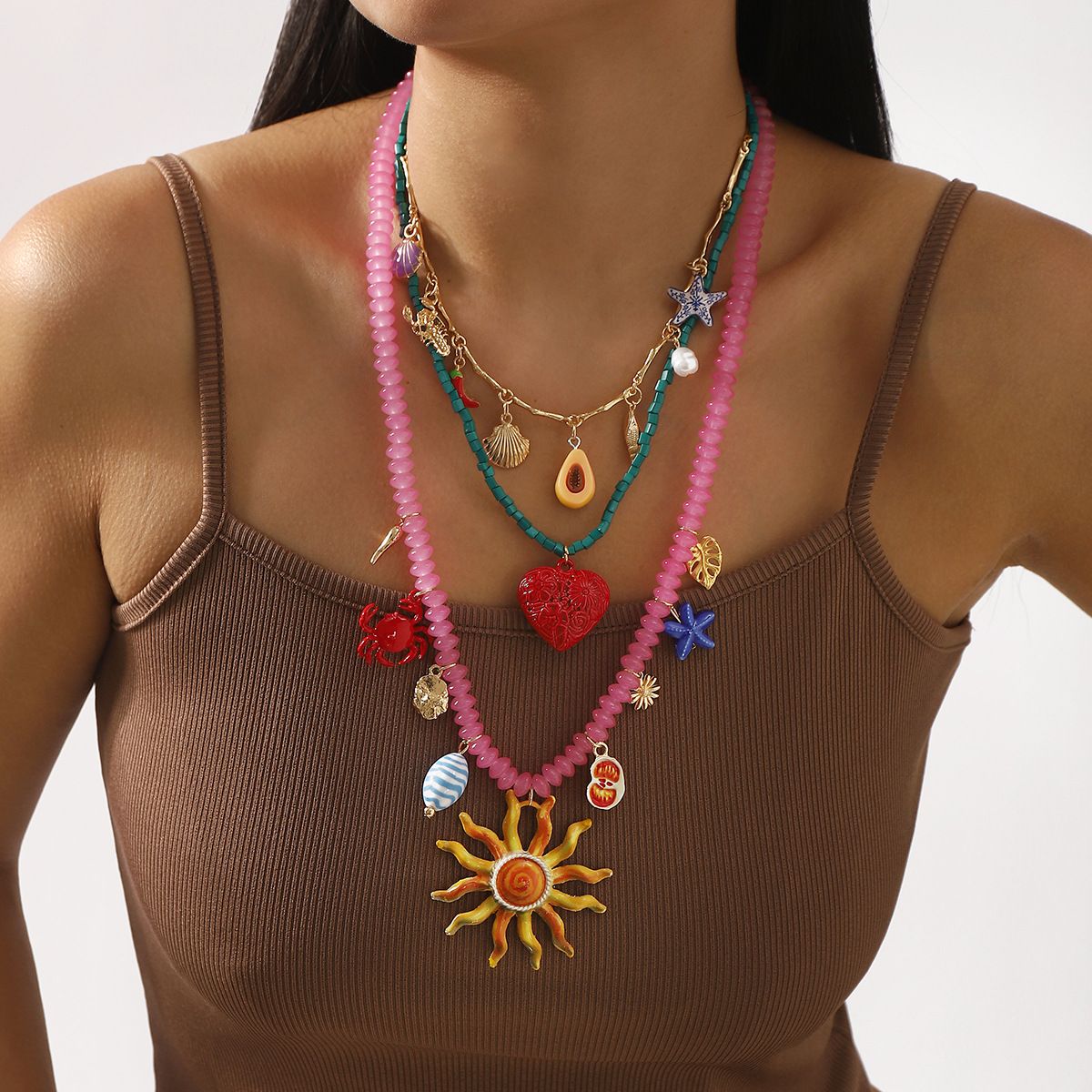 TIOZONEY - Collar Mujer -Multicolor