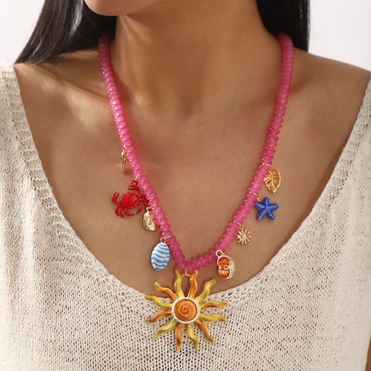 TIOZONEY - Collar Mujer -Multicolor