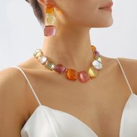 Collar y Aretes Mujer -Multicolor