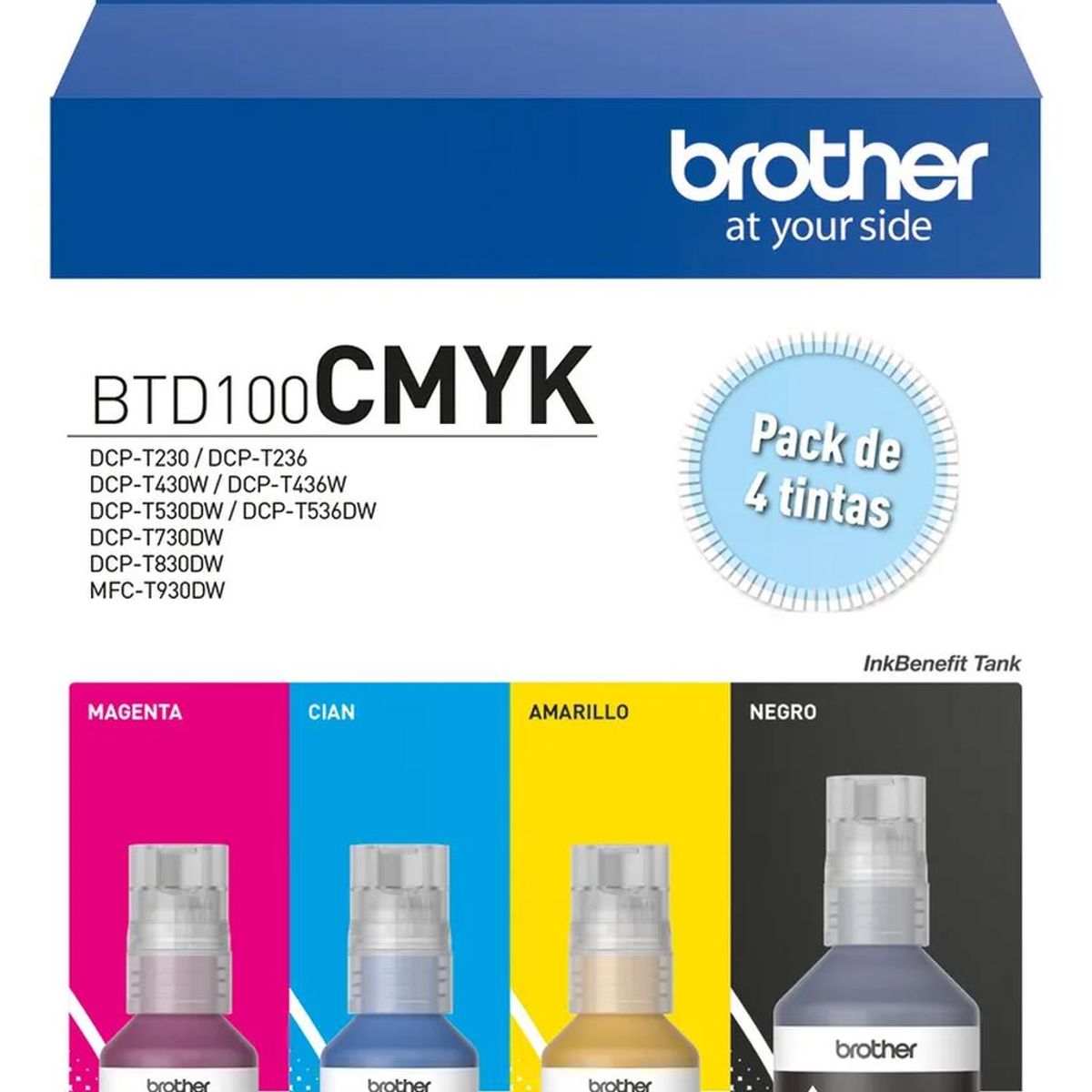 BROTHER - Botellas de Tinta Brother Btd100 Original Pack