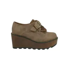 HERIEL - Zapato Khaki Gamuza Plataforma