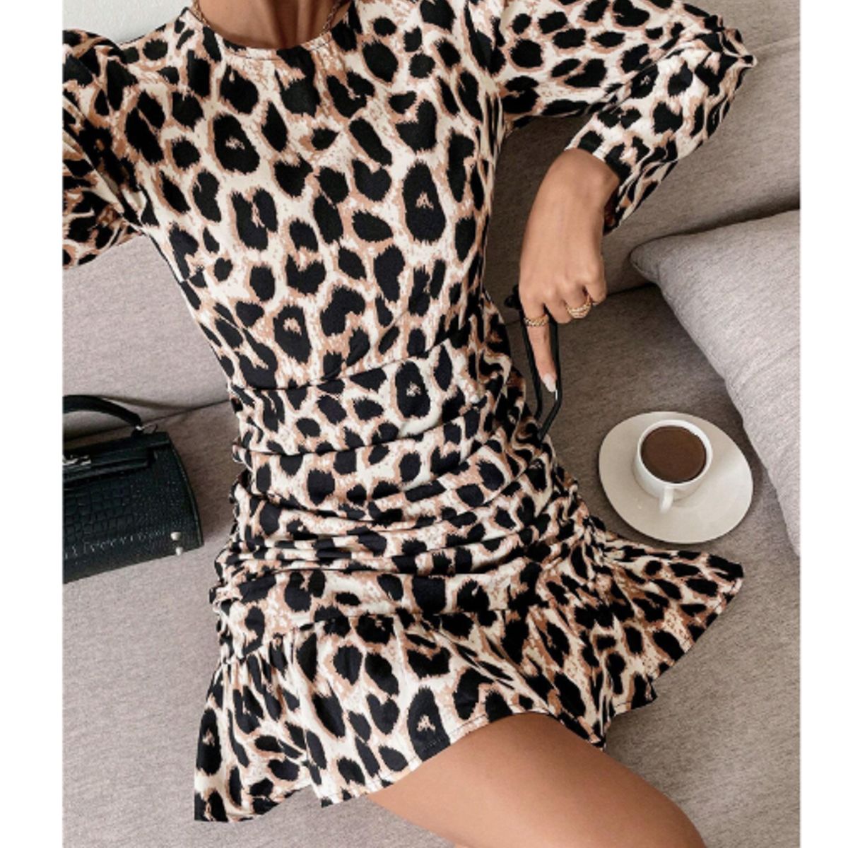 CARIBEE - Vestido de moda mini de manga larga