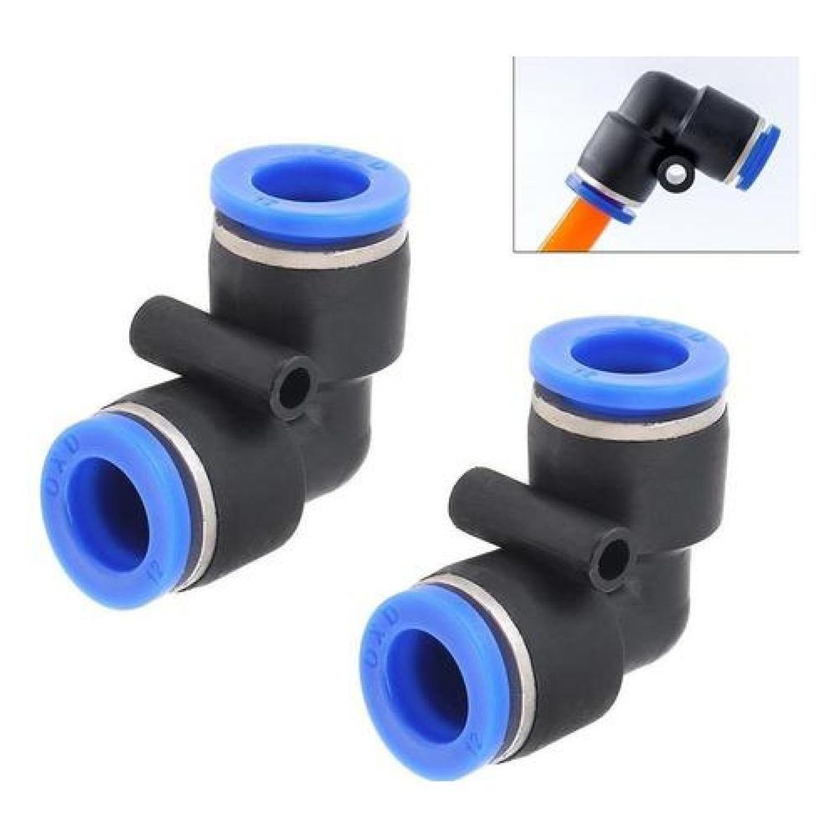 GENERICO - Conector Rapido Neumatico Union Codo 6mm 2 Vias