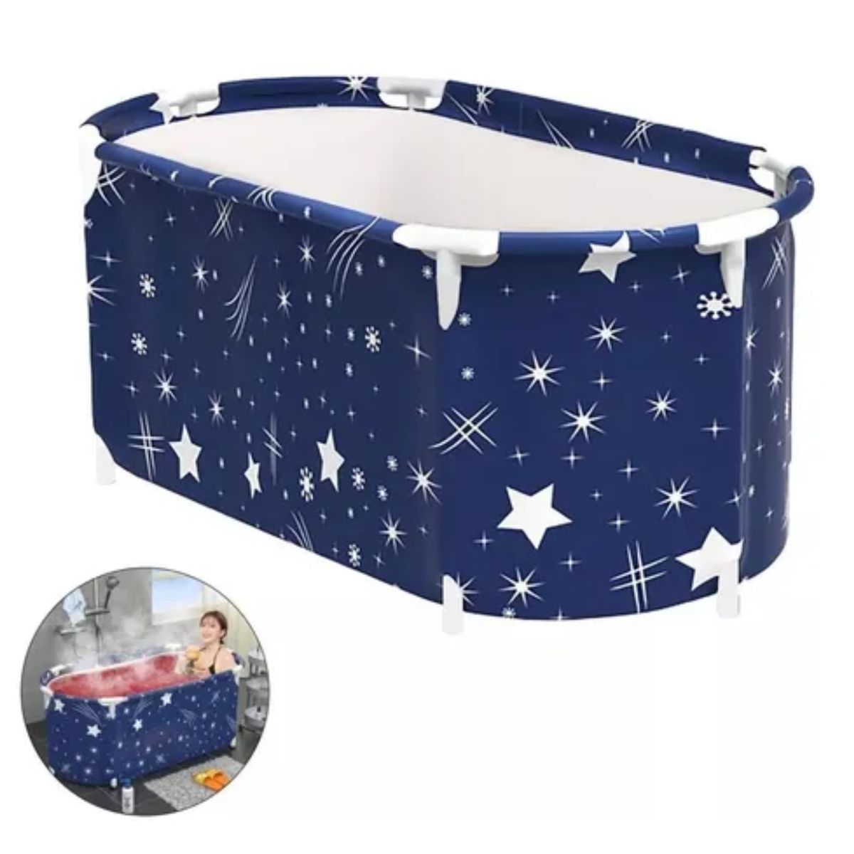 CRUSEC - Bañera Plegable Adultos Niños 120x55CM Spa Portatil