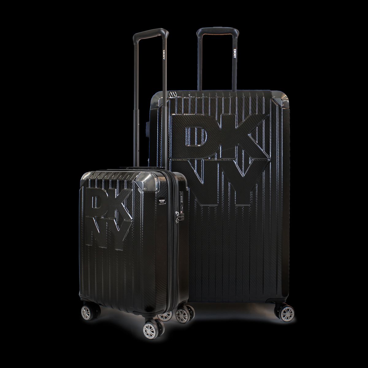 DKNY - Pack 2 Maletas Donna Karan Glow S 10kg + L 23kg negra DKNY