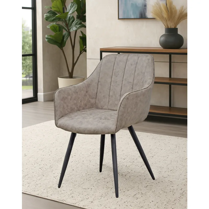 MSA MUEBLES SANTA ANA - Par de sillas Silla Taupe x 2