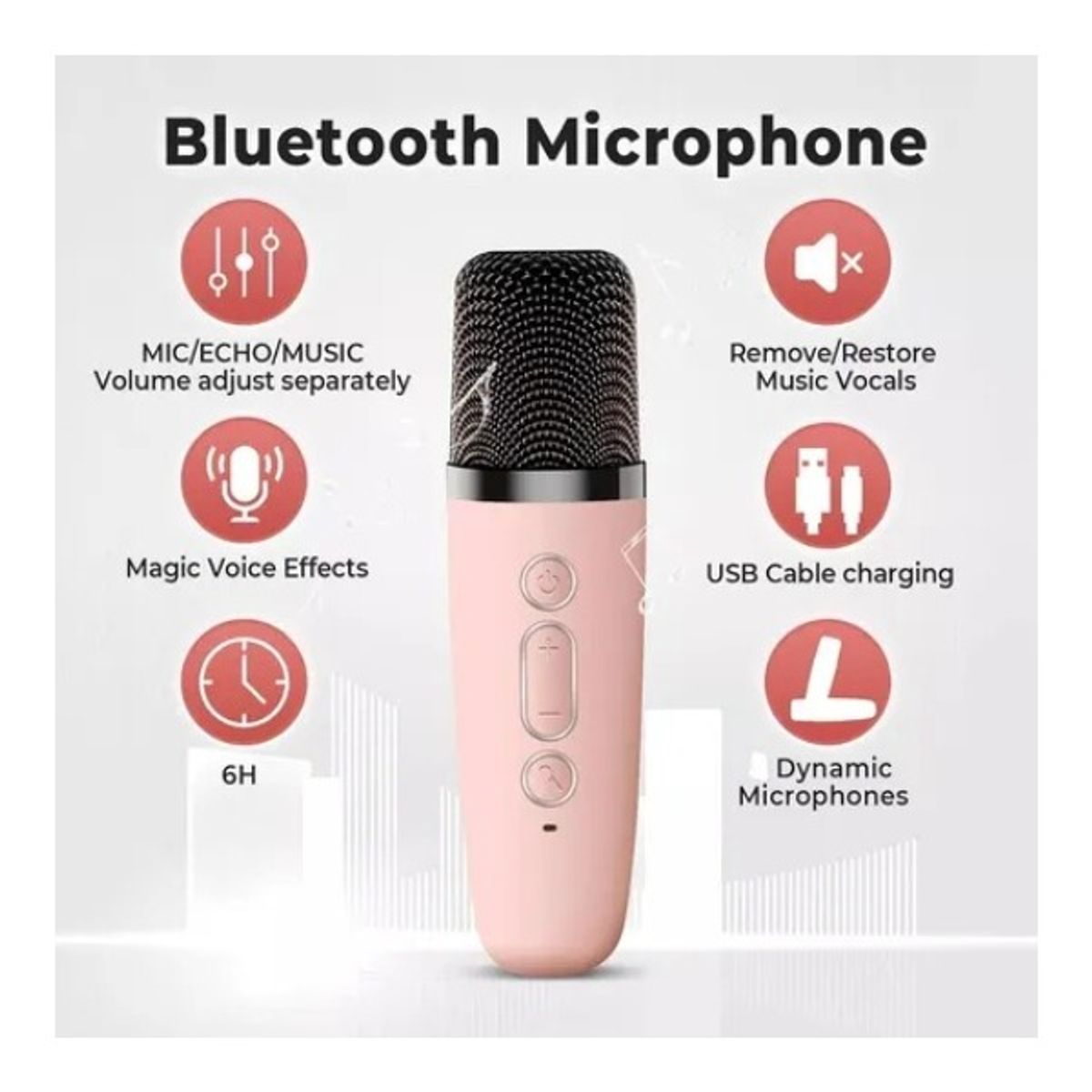 GENERICO - Mini Parlante Con Micrófono Efectos De Sonidos Luz Led