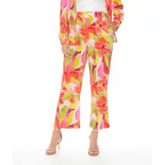 WADOS - PANTALON DE LINO ESTAMPADO CON CINTURA ELASTICADA