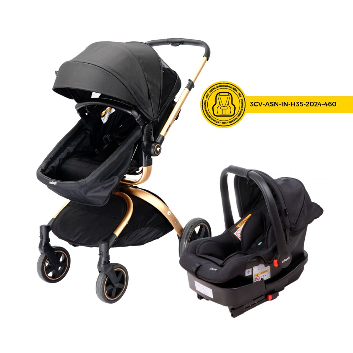 INFANTI - Coches Travel System Epic 360° 2G F80 Black Infanti