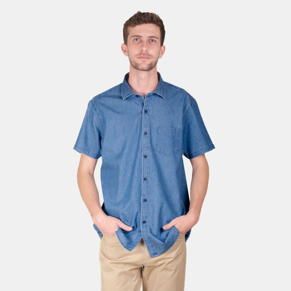 MOSS - Camisa Denim Manga Corta