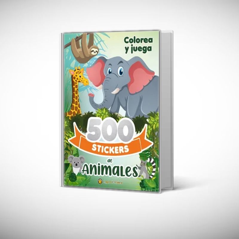 EL GATO DE HOJALATA - Libro 500 Stickers De Animales - colorea y juega - Infantil