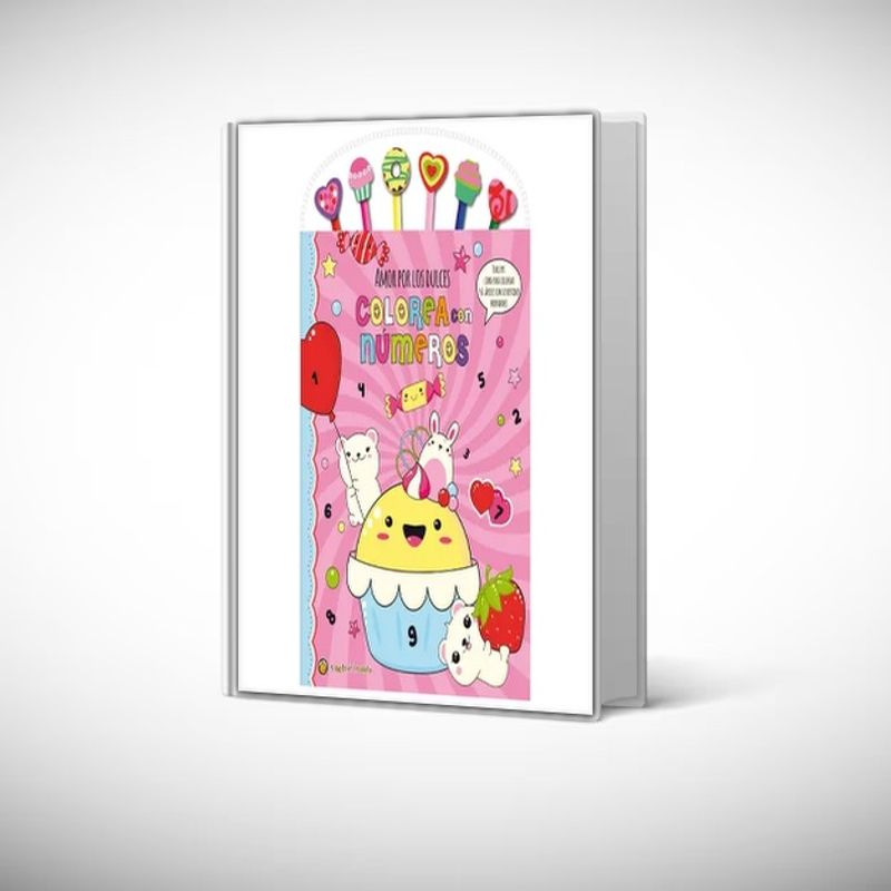 EL GATO DE HOJALATA - Libro Colorea con números: amor por los dulces