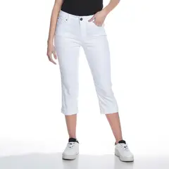 WADOS - PANTALON PITILLO CROP CON BASTA ROLL UP PRETINA BASICA UN BOTON