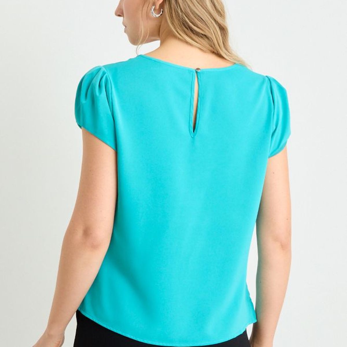 ASH - Blusa Manga Corta Mujer Celeste Ash