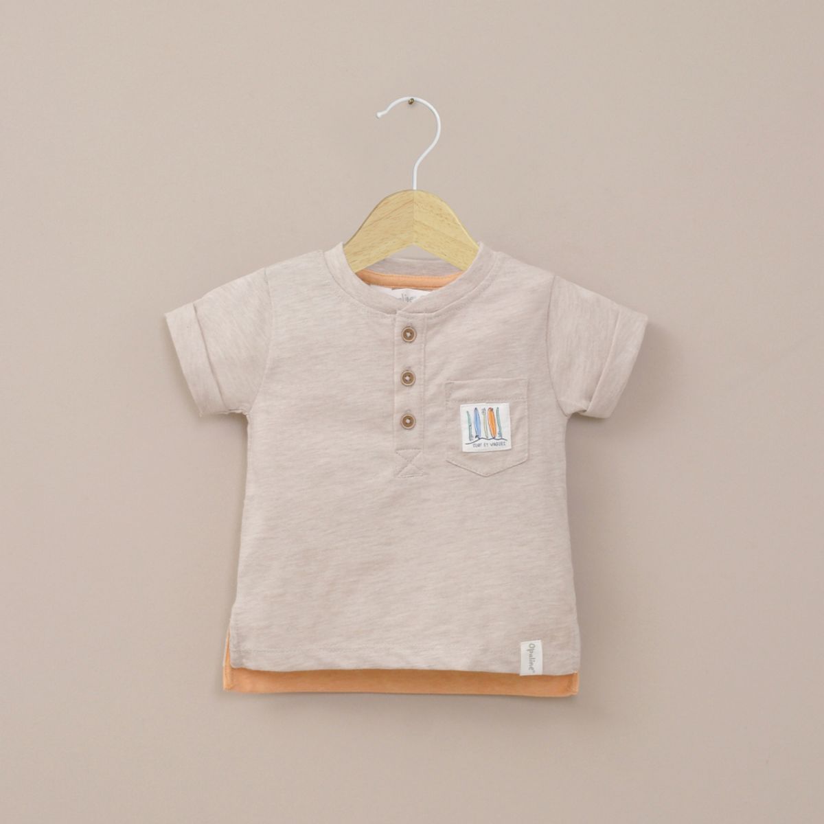 OPALINE - Polera manga corta beige de niño
