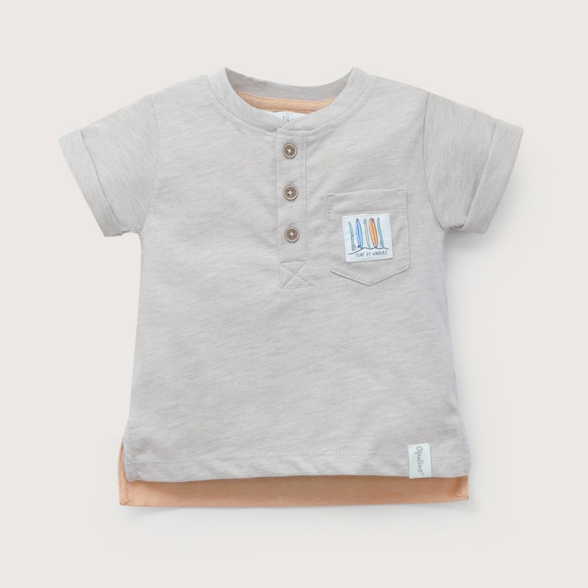 OPALINE - Polera manga corta beige de niño