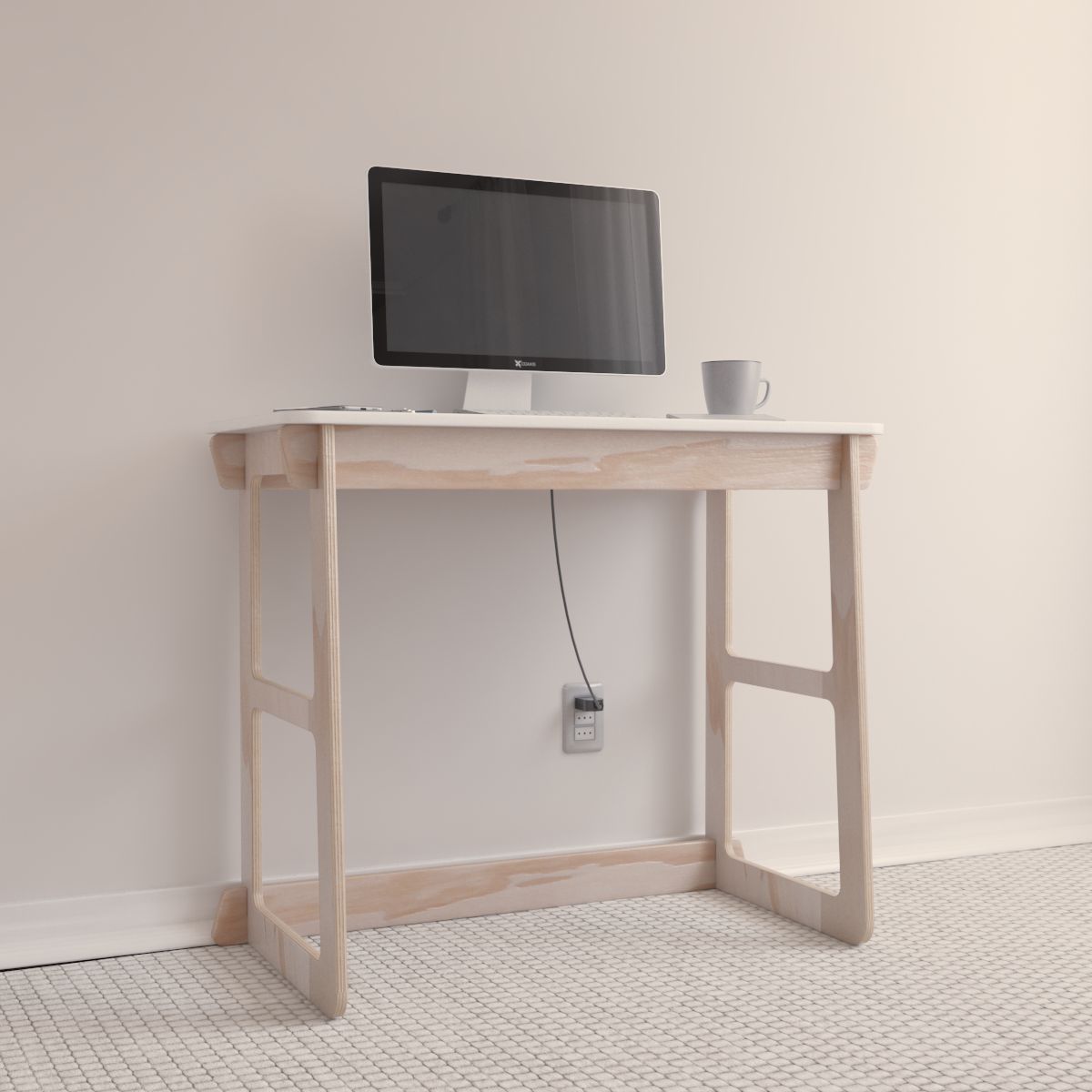 GENERICO - Escritorio Simple Modular de Madera  Compacto y Fácil de Armar  Mobelling