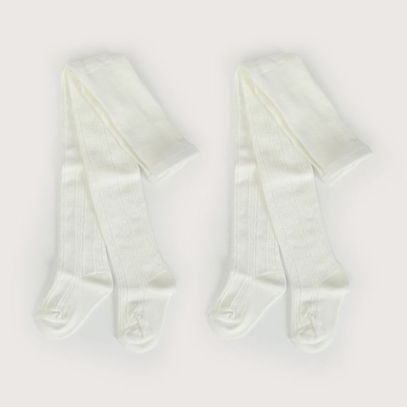 OPALINE - Pack 2 panty ballerina blanca de niña 40815