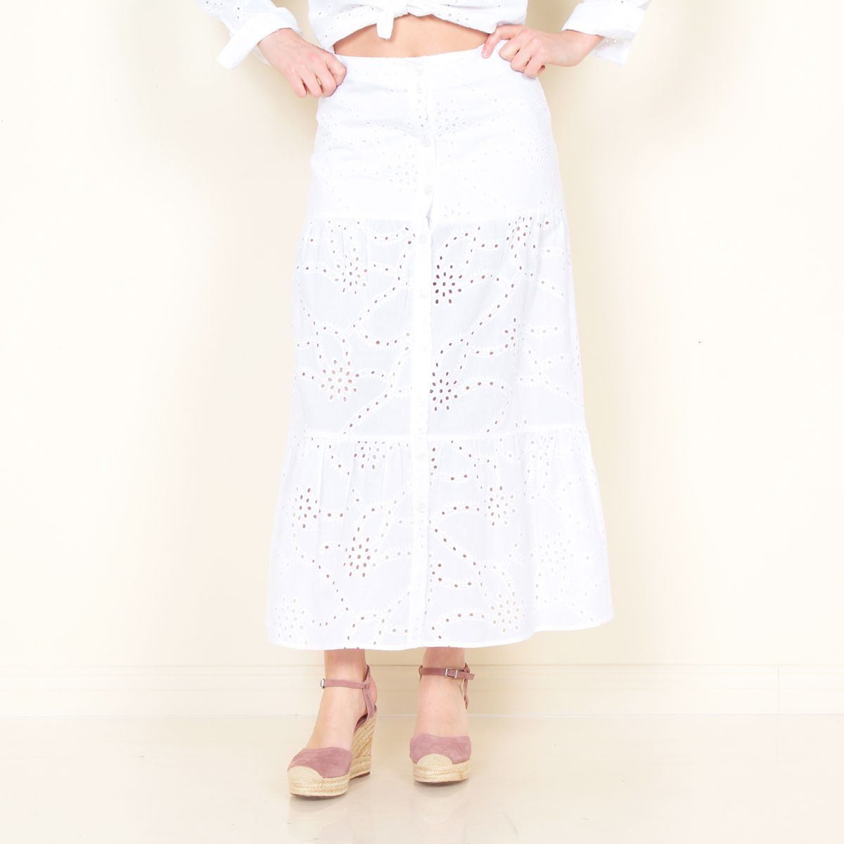 WADOS - FALDA CON PRETINA ELASTICADA SCHIFFLI