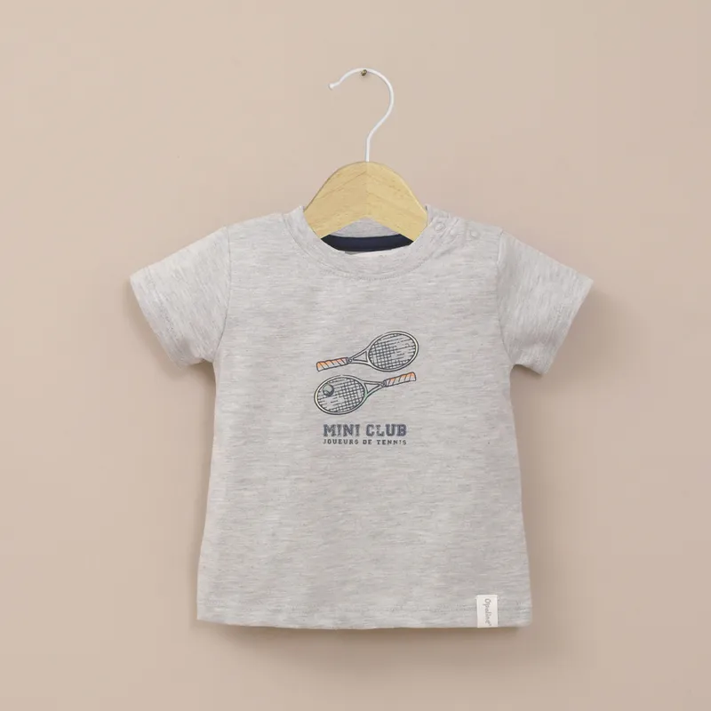 OPALINE - Polera manga corta gris de niño