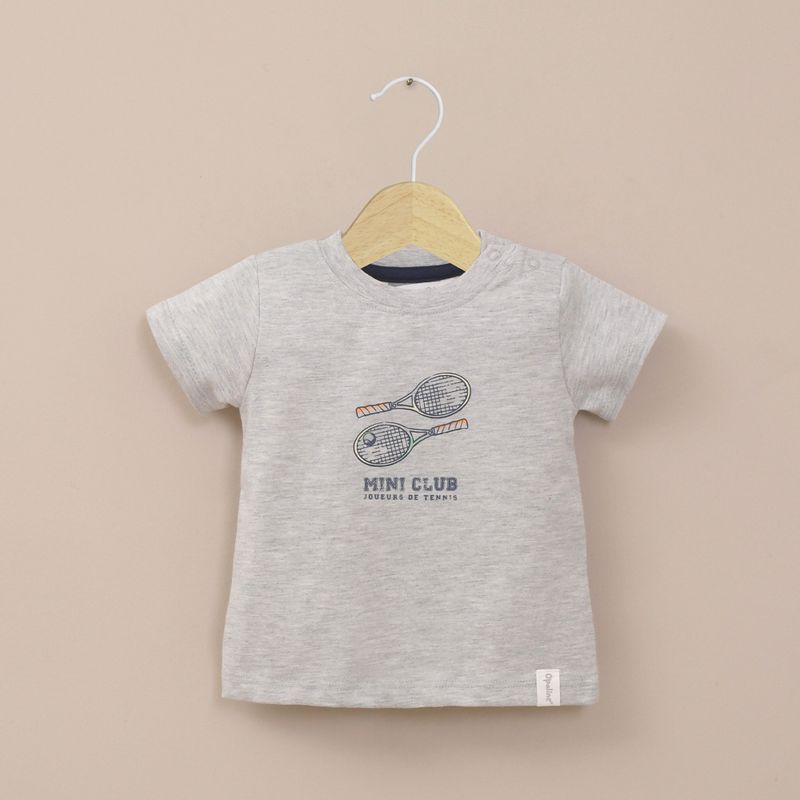 OPALINE - Polera manga corta gris de niño