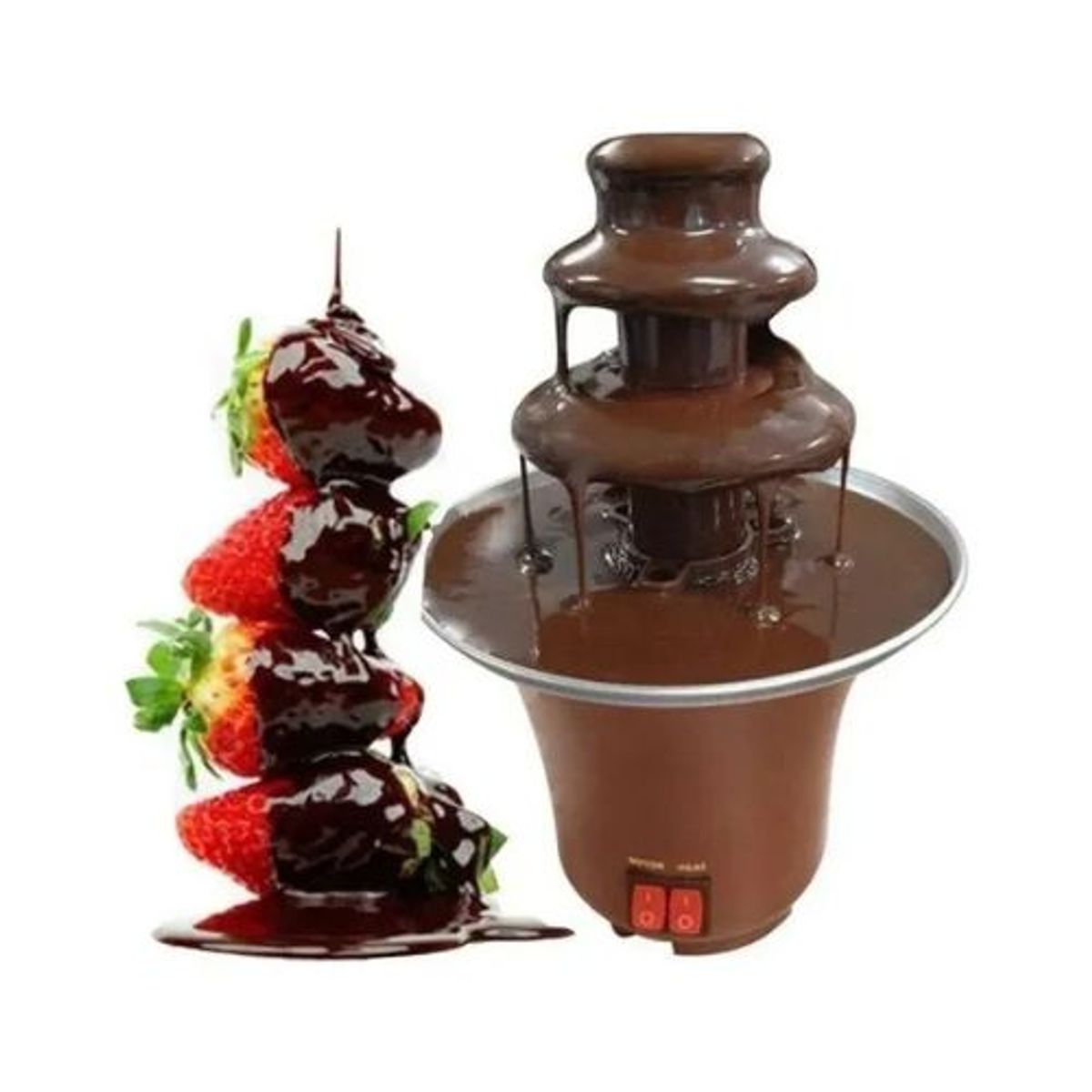 GENERICO - Cascada Fuente De Chocolate 3 Niveles Fondue Electrica Color Marron