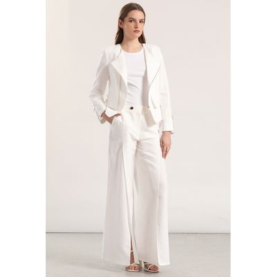 Imagen 2 del producto Chaqueta biker lino mujer crudo