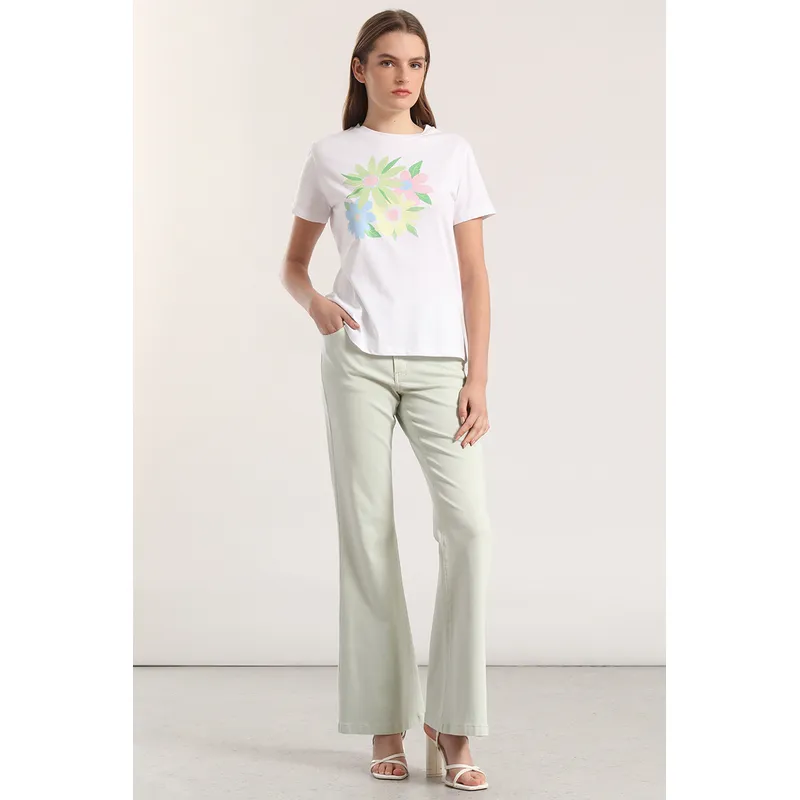LIOLA - Polera estampado flores liola mujer blanco