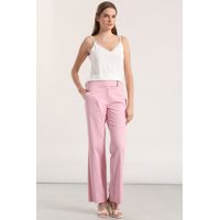 Pantalón flare mujer rosa