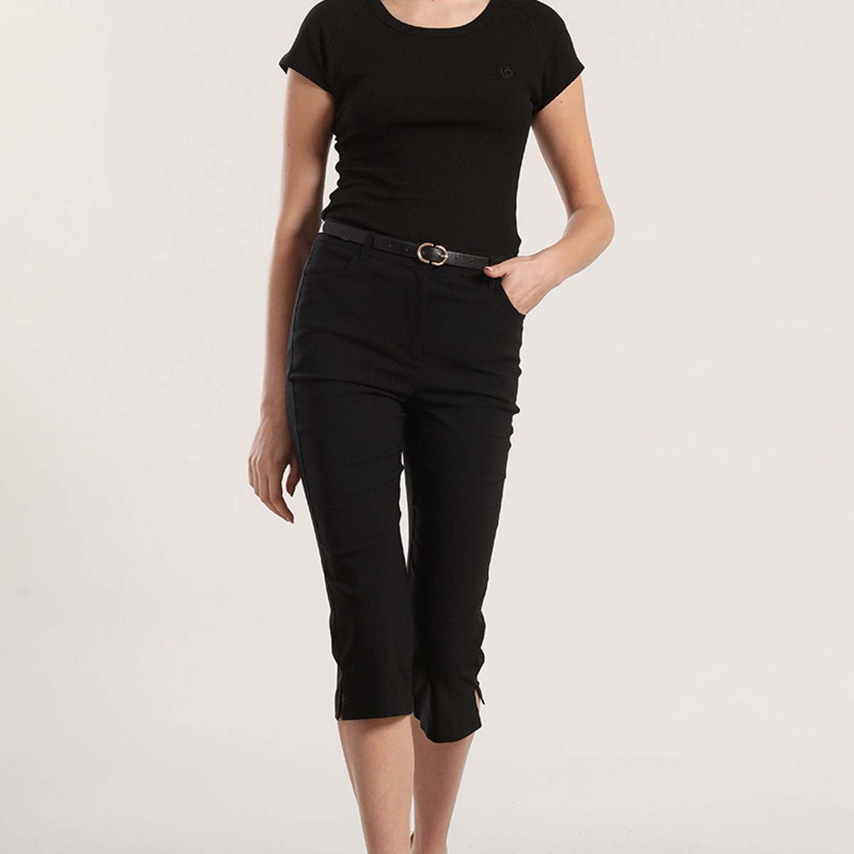 LIOLA - Bermuda con cinturón mujer Liola negro