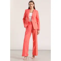 LIOLA - Blazer con encaje lino mujer coral