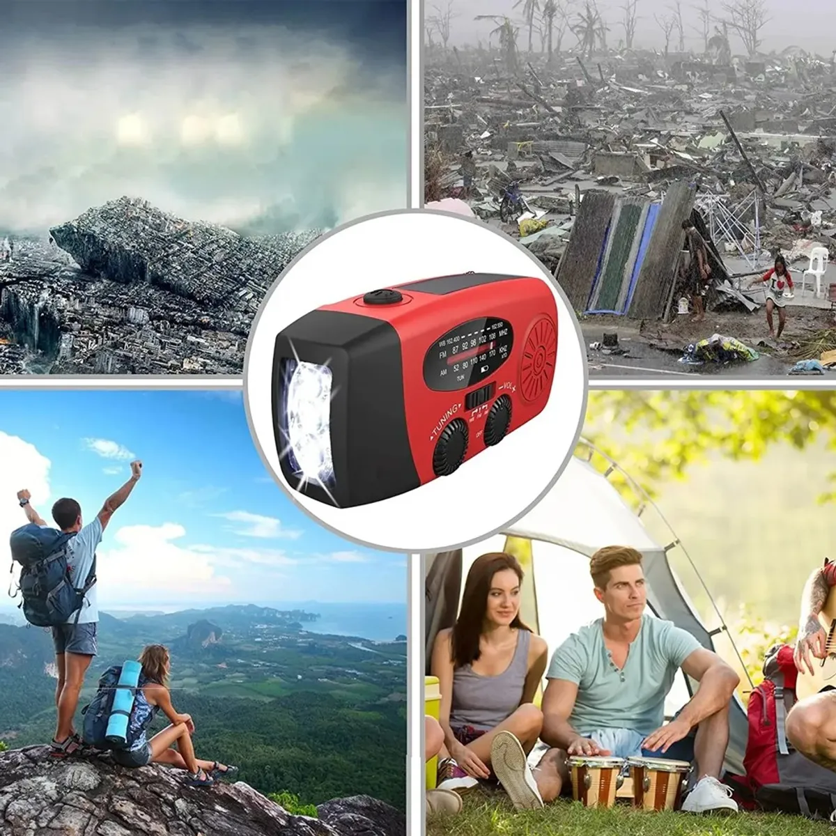 MUNDO MAGIA - Radio Amfm Portátil Con Linternamanual Carga Solar 2000mAh