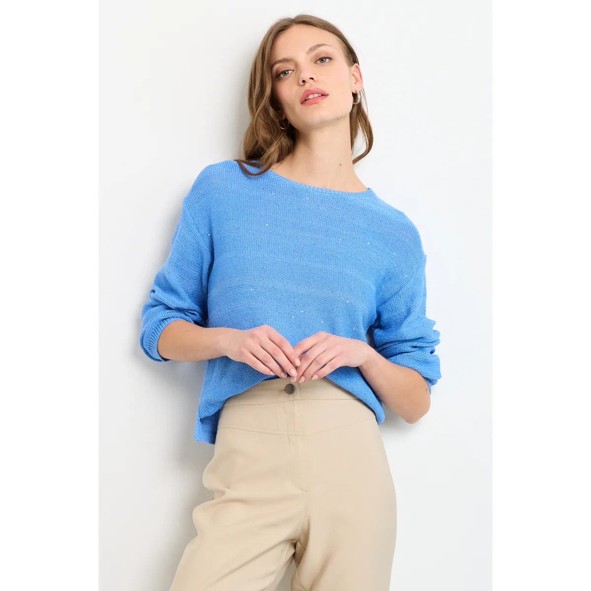 IO - Sweater Mujer Celeste Io