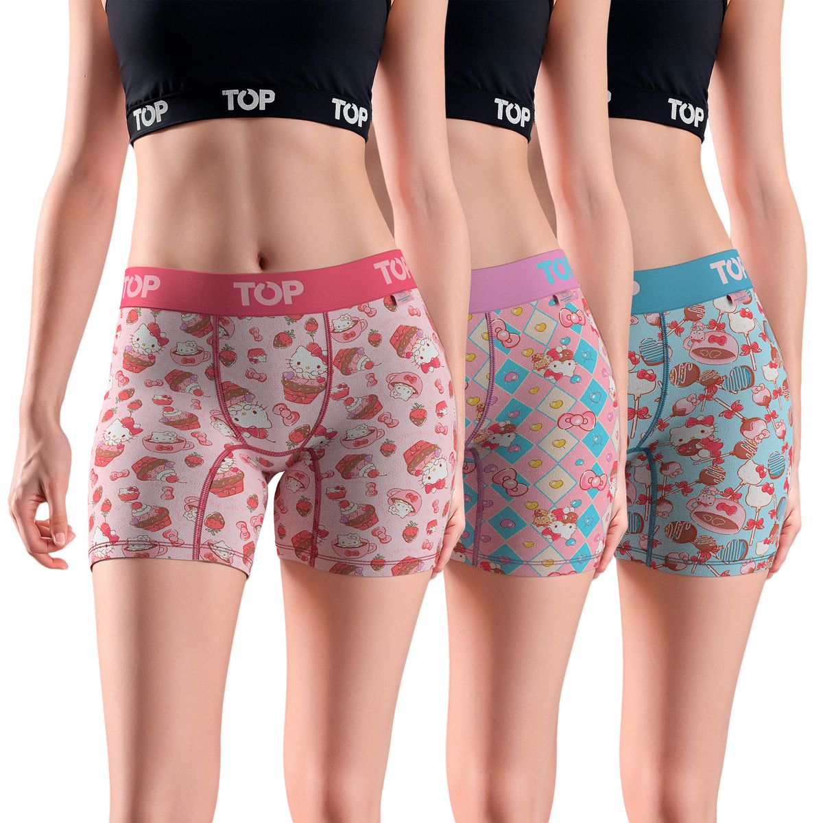 TOP - Bóxer Medio MUJER Algodón Pack 3 Hello Kitty C7 Top