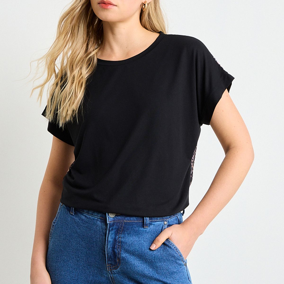 ASH - Polera Manga Corta Mujer Negro Ash