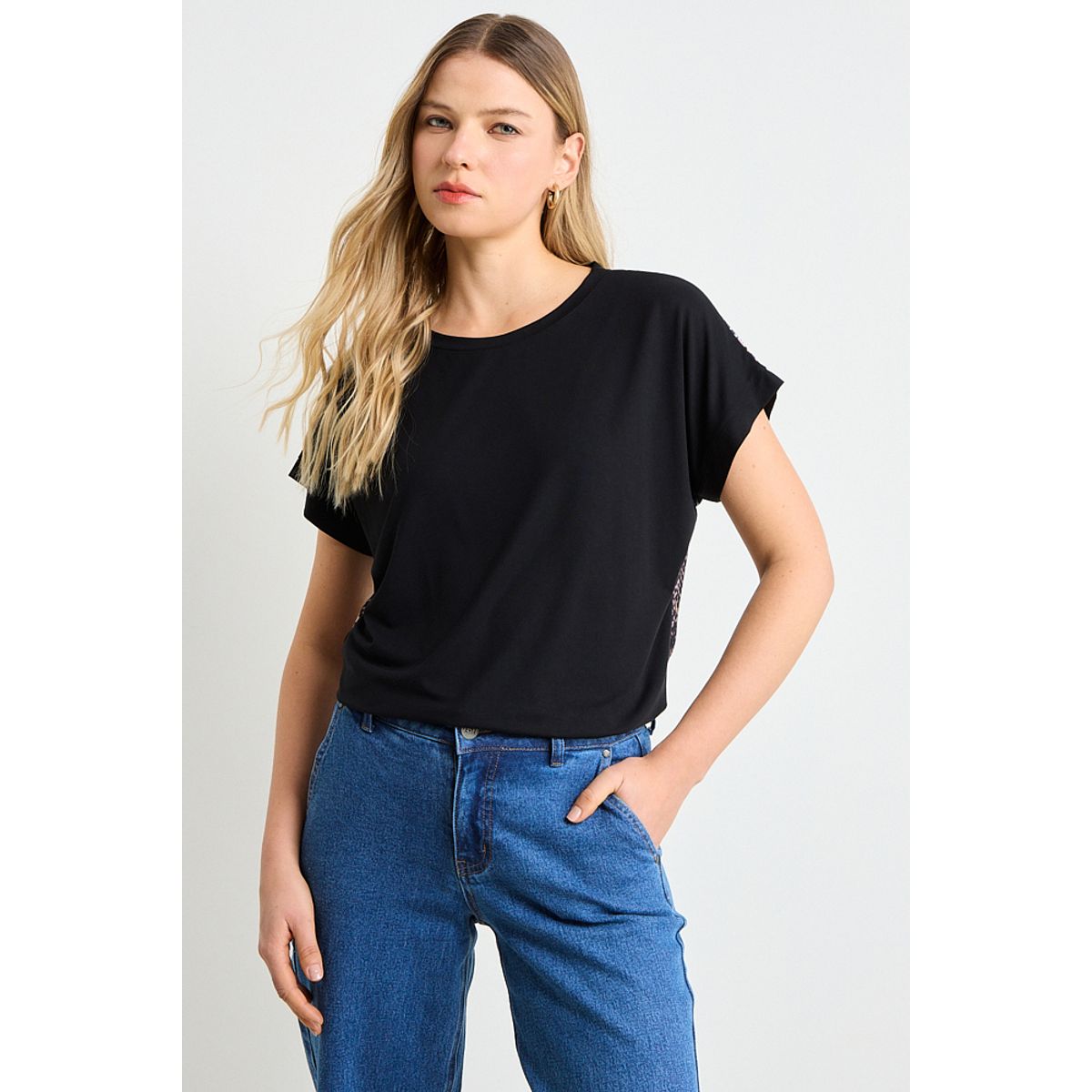 ASH - Polera Manga Corta Mujer Negro Ash