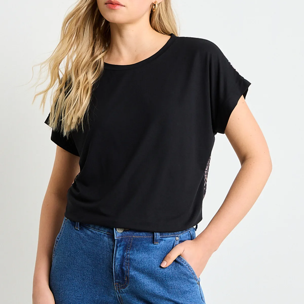 ASH - Polera Manga Corta Mujer Negro Ash