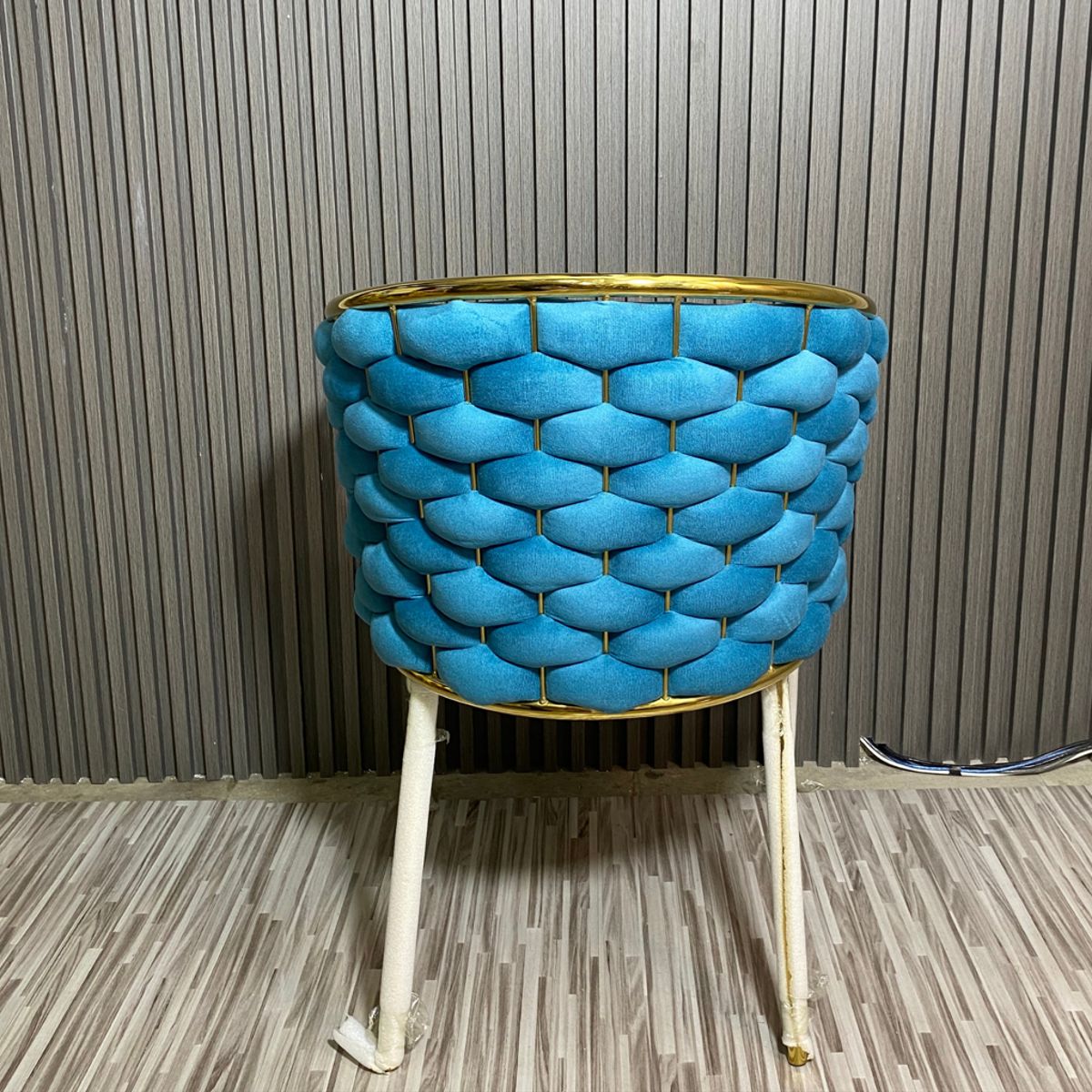 GENERICO - Poltrona de Terciopelo Azul Turquesa Acolchada Estilo Glam