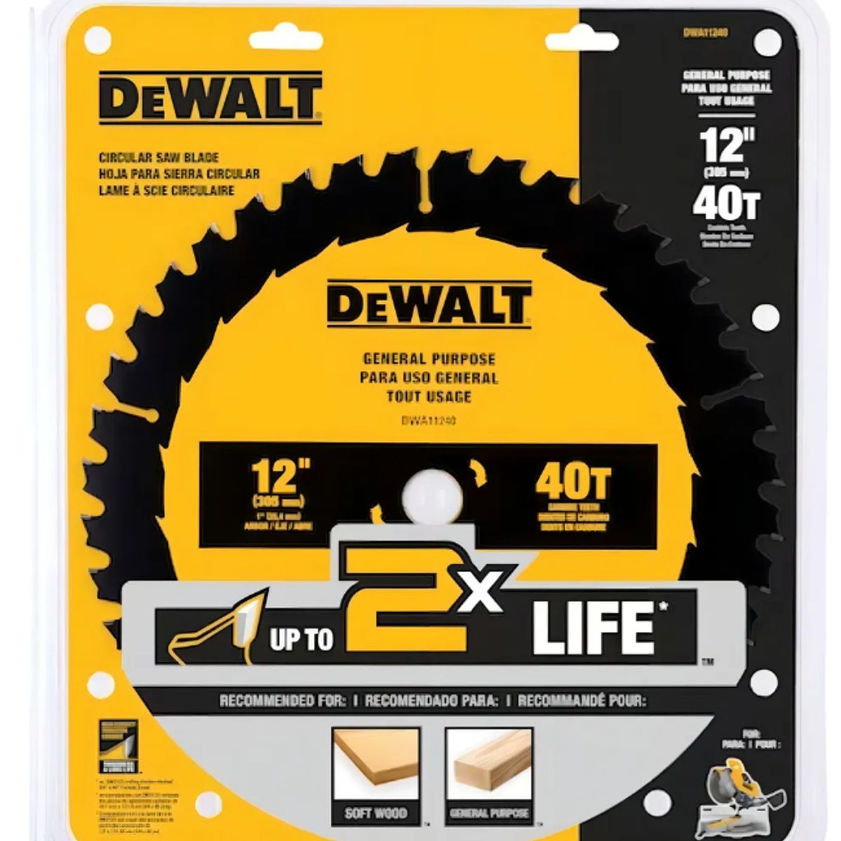DEWALT - Disco de sierra  40 dientes de 12 pulgadas - Dwa11240 Dewalt