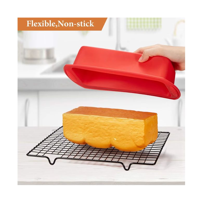 GENERICO - Molde de Silicona Rectangular Pan de molde Queque Pasteles Quiche