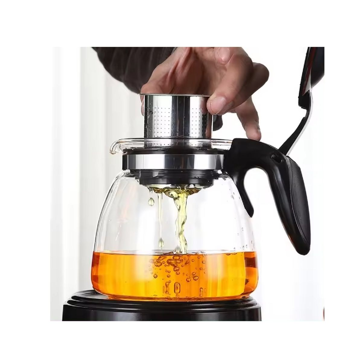 GENERICO - Tazón Con Filtro De Vidrio Para Te Y Hierbas Color Negro