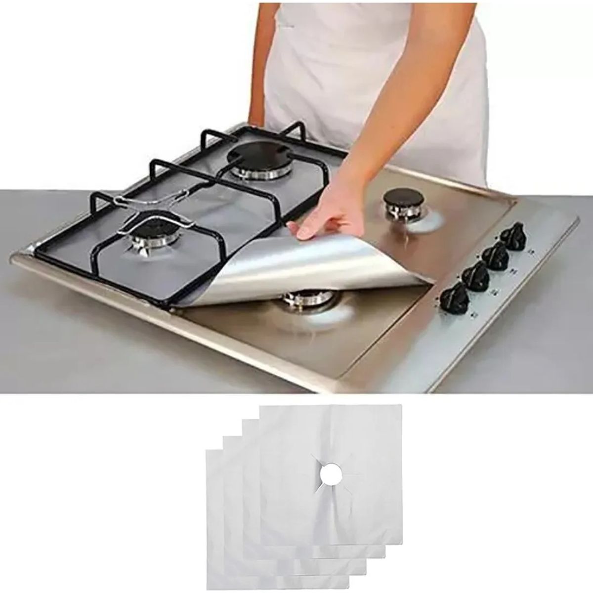GENERICO - Papel Protector de Aluminio para Quemadores de Cocina